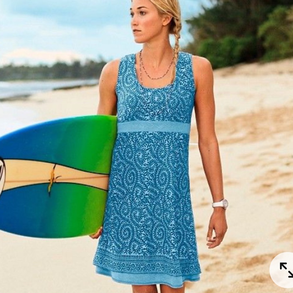 Athleta Vyasa Kauai Blue Traveler Tank Dress